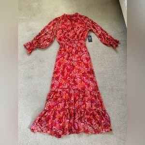 Vince Camuto Floral Red Maxi Dress